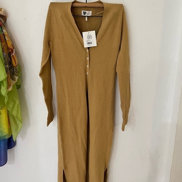 Lita by Ciara Iced Coffee Longline 4 Long sleeve Button Cardigan Size M - Picture 3 of 11